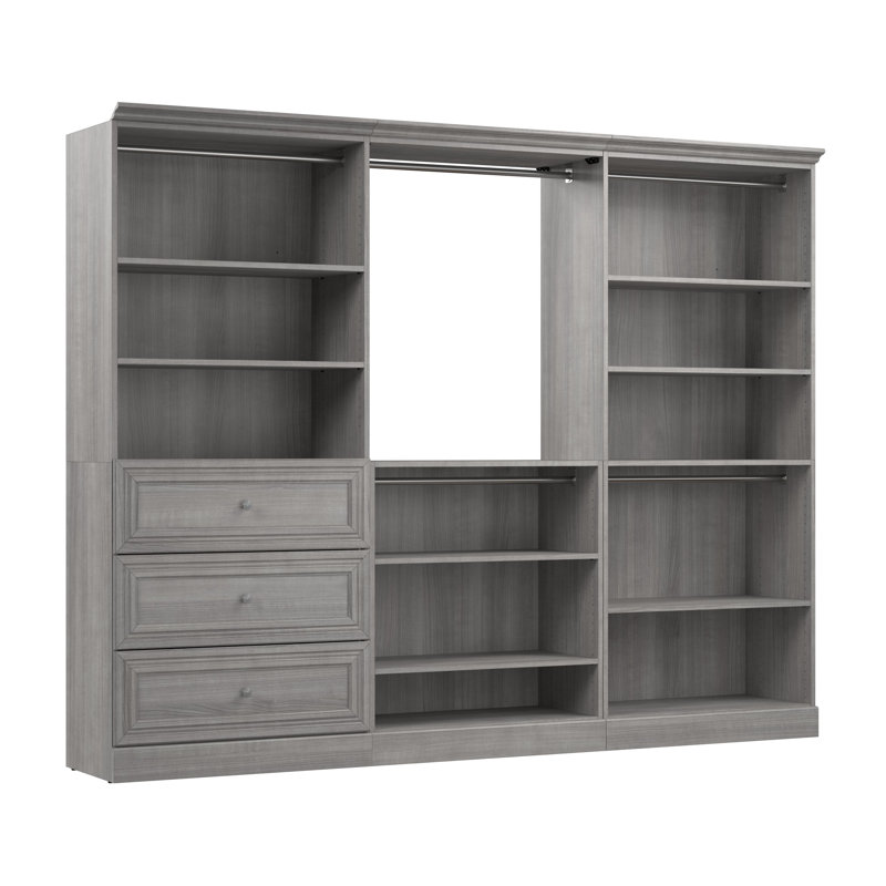 Arthor 107"W Closet System, Platinum Gray