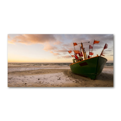 Fishing Boat Beach - Wrapped Canvas Print