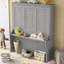 Grand lit escamotable avec tablette, gris-1049866976