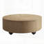 Table basse ronde en bois avec placage de frêne pour le salon, 2 tiroirs de rangement pour les petits espaces