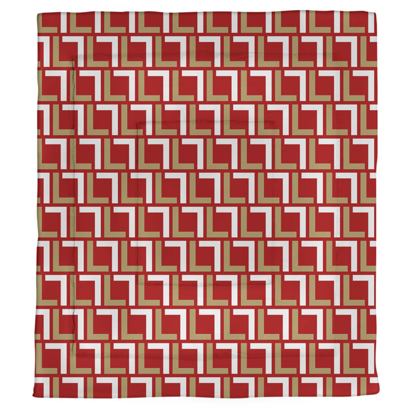  Édredon simple Football Luxury, Édredon simple TG, Rouge / or / blanc