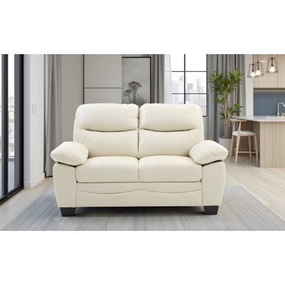 Londonderry Pearl Faux Leather Loveseat