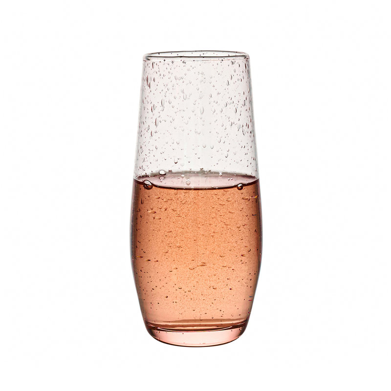 Provence Stemless Flute, Clear/Blush