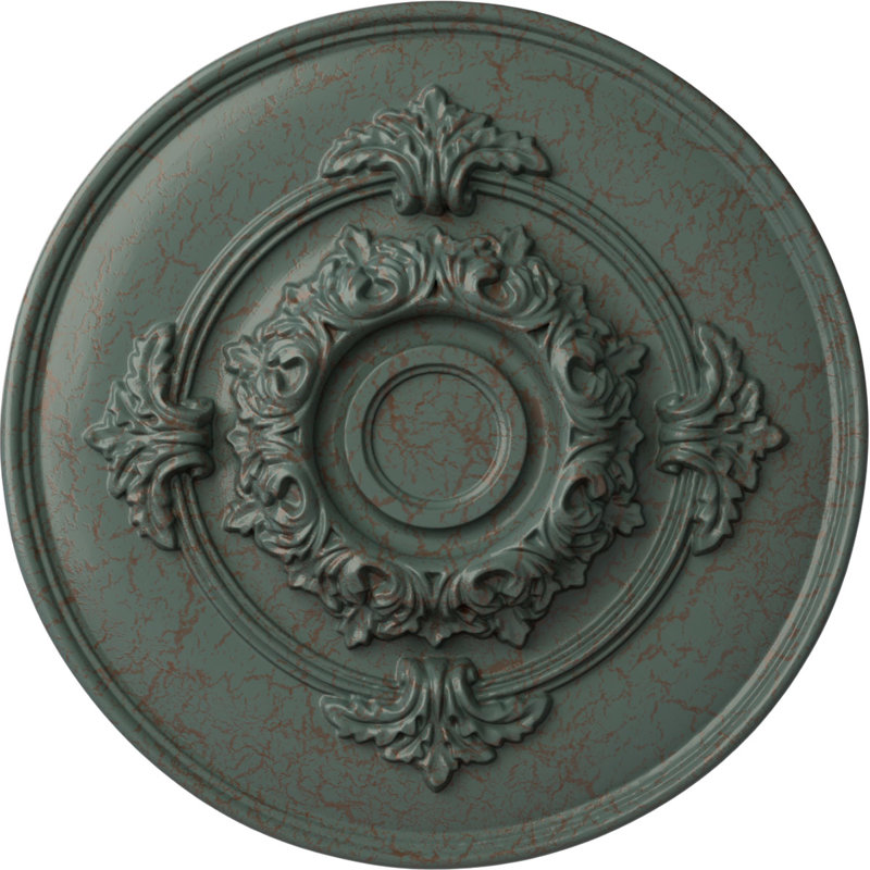 Monique 13.75"H x 13.75"W x 1"D Ceiling Medallion, Cloud Burst Crackle