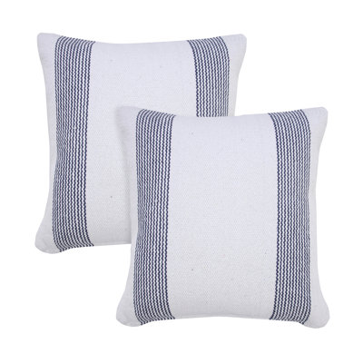 Coastal Striped Handmade Cotton Throw Pillow Set