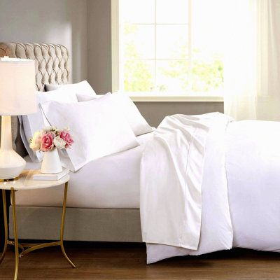 CoolCotton Deep Pocket Hypoallergenic Bedding Set - Queen White 4 Piece