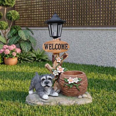 Statue jardinière Schnauzer