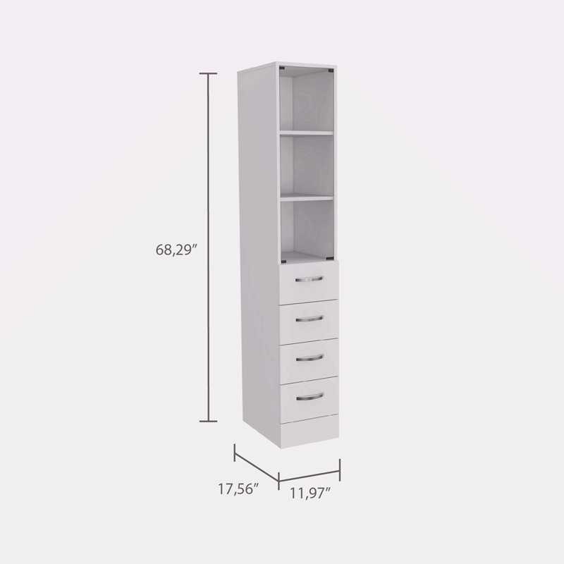 Armoire à linge 3 tiroirs 3 tablettes