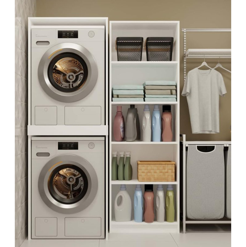 Manufactured Wood Laundry Room Organiser, WHITE