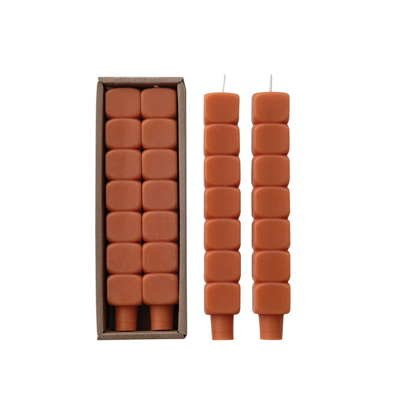 Bougies non parfumées en bloc dans une boîte, Orange