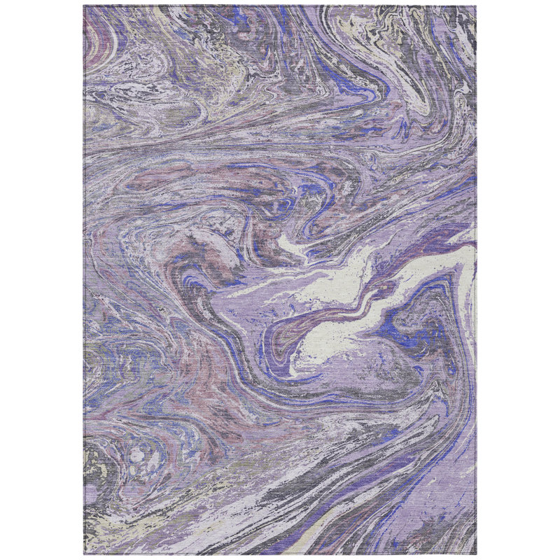 Malika Purple Washable Indoor-Outdoor Rug - , 9' x 12'
