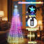 Arbre de Noël - lumières DEL d'arbre de Noël électroniques, lumières des Fêtes avec télécommande, arbre de Noël à cône changeant de couleur, base d'os de parasol, décorations de Noël intérieures et extérieures-733812738