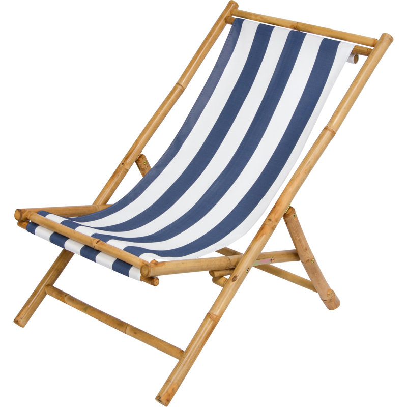 Sheree Folding Deck Chair, Blue Stripes