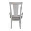 Chaise avec accoudoirs en lin gris clair et blanc vieilli, ensemble de 2