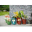 Ensemble de 3 pots de fleurs en céramique, pot de fleurs moderne pour patio, jardin ou rebords de fenêtre - finition noire antique-2095808366