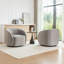 Fauteuil demi-tonneau pivotant en velours Arrun-32197395