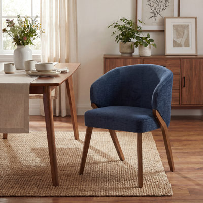 Upholstered Dining Chair with Wooden Legs