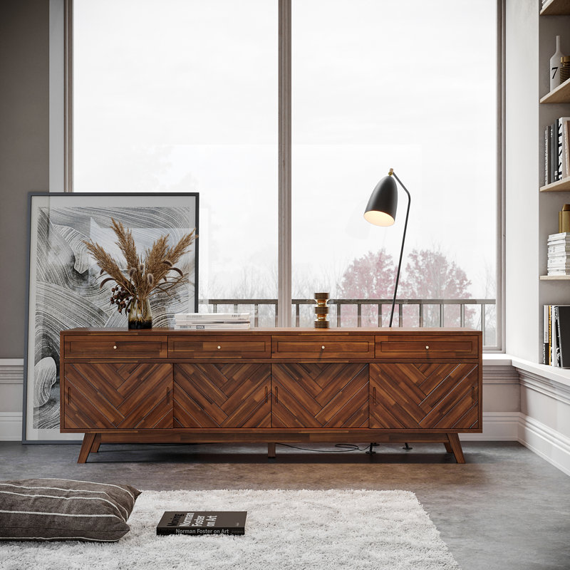 Anja Unfinished TV Stand for TVs up to 85", Brown