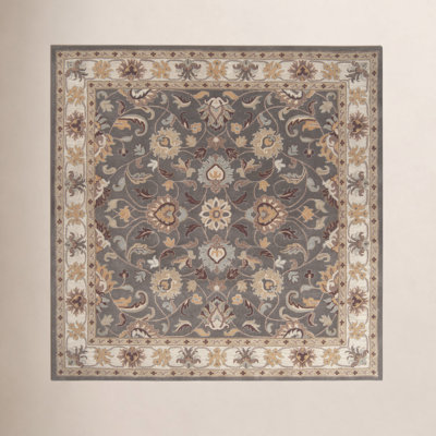 Arden Charcoal Beige Yellow Hand-Tufted Wool Rug
