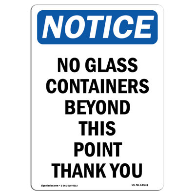 No Glass Containers Beyond Sign