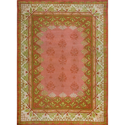 Light Pink Color Room Size Antique Irish Donegal Arts and Crafts Design Rug