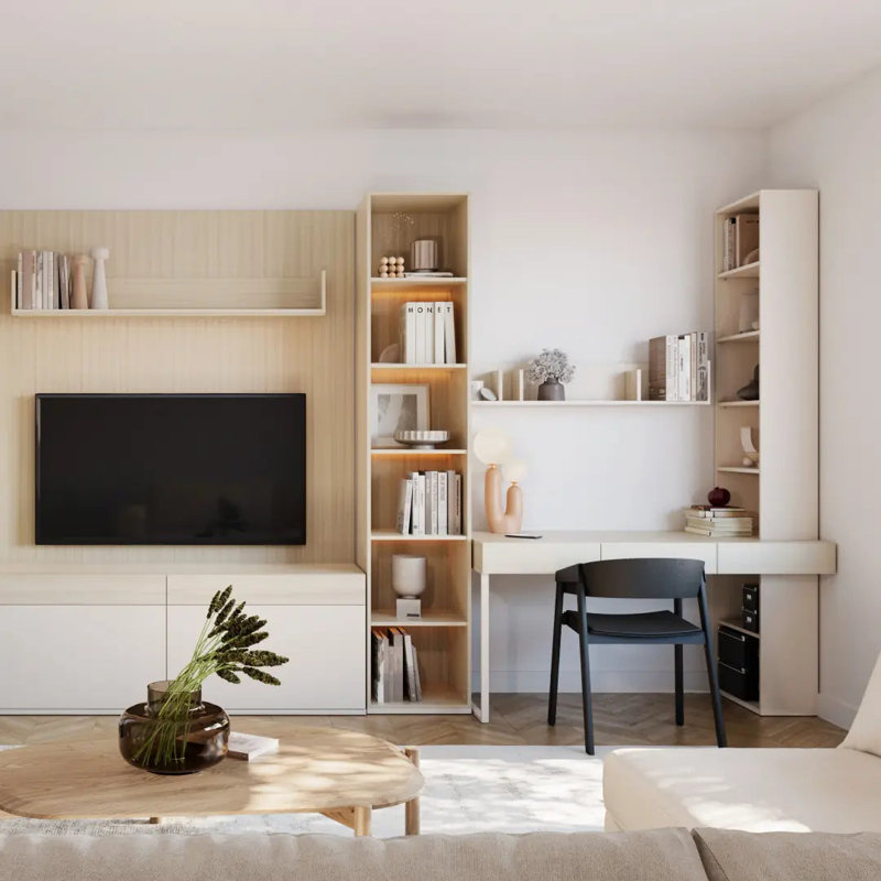 Desk With Bookcase & Shelf 150 cm - Complete Workspace with Integrated Storage