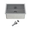 Évier de cuisine à simple cuve encastrable en acier inoxydable de calibre 18 de 23 po Cantrio KSS-2318-25