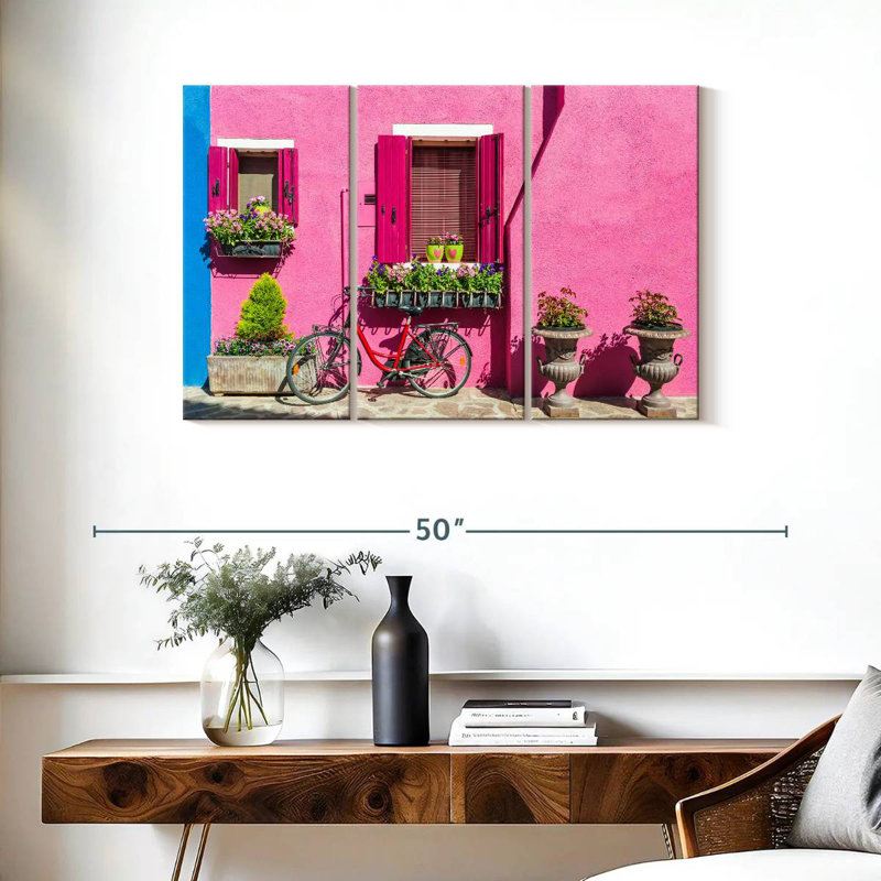 Lilie rose Burano House, H 20 po x l 33 po