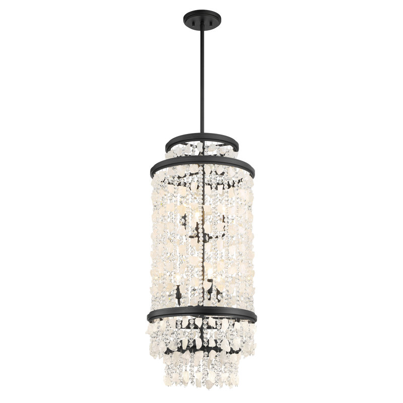 Shimmering Elegance 6 - Light Steel Chandelier