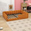 Lit double tapissier pleine grandeur avec lattes-129583933