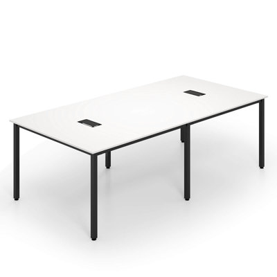 1 Pcs 95" X 48" Large Meeting Table Seats Up To 10 People 2 Cable Grommets For Office