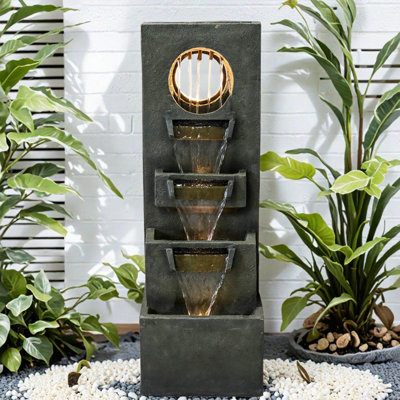 Kazbek Handcrafted Waterfall Fountain with Lights