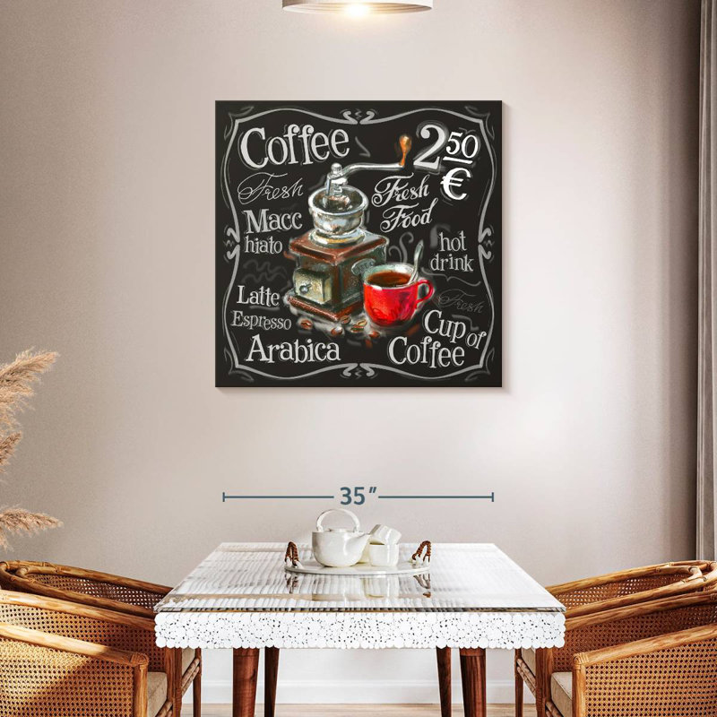 Tableau noir café, H 36 po x l 36 po