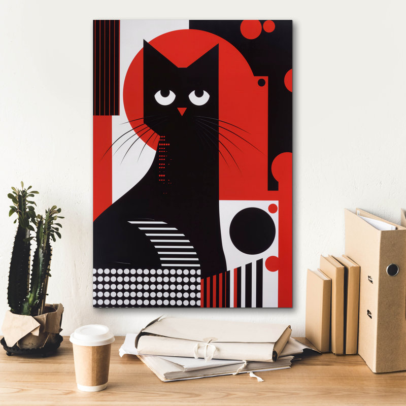 «The Abstract Cat» par Andreas Magnusson, art mural sur toile, H 26 po x l 18 po x P 0,75 po