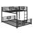 Twin over Full  Space-Efficient L-Shaped Metal Bunk Bed-114355455