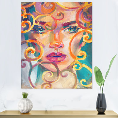 «Beautiful Multicolor Woman Portrait II», décoration murale sur toile glam