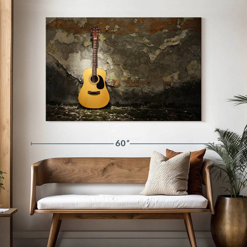 Abarca Grunge Acoustic Guitar, 34" H x 51" W