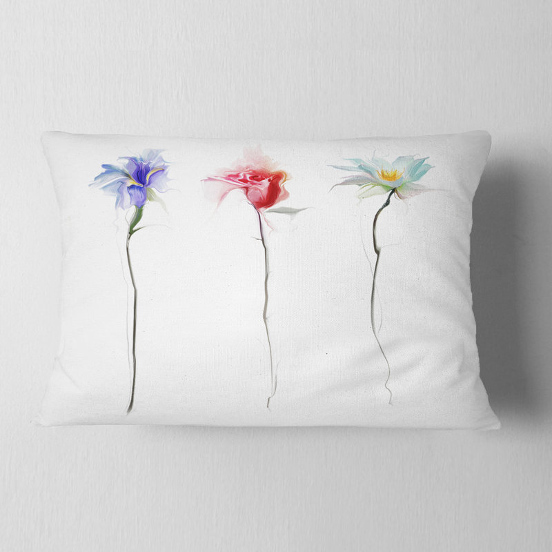 Coussin Floral, Rectangulaire, 12 po x 20 po
