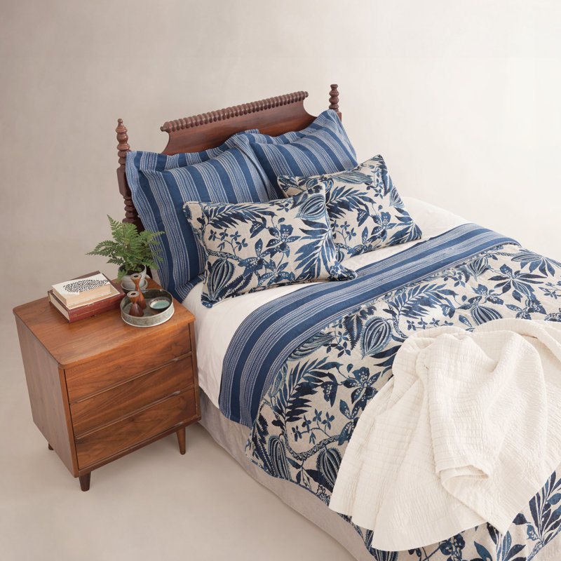 Antigua Linen Duvet Cover, Full/Queen Duvet Cover, Blue