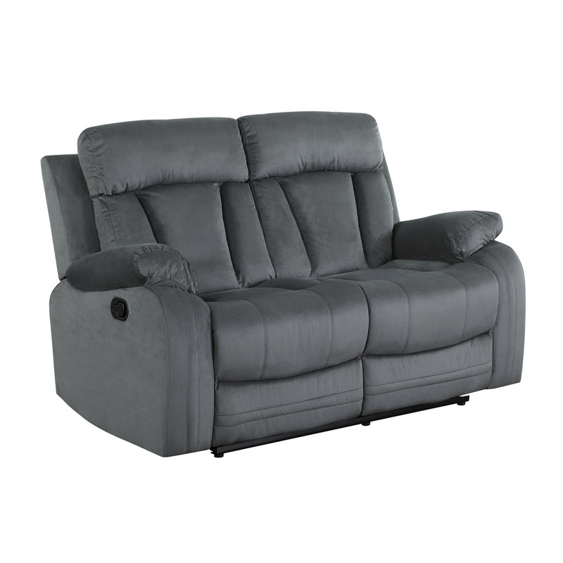 Causeuse inclinable en tissu de microfibre transitionnel, Gris