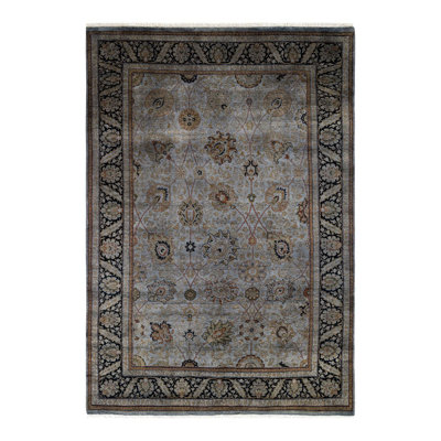 Tapis noué à la main Mazarine, unique en son genre - gris