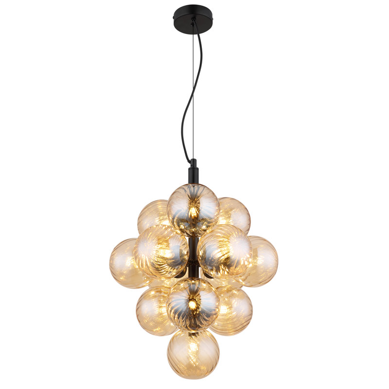 Kimbal 13 - Light Matte Black Pendant, Amber