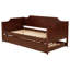 Lit de jour simple cerisier avec couchette coulissante, structure en bois de chameau classique