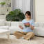 Canapé modulaire incurvé en chenille - mousse moulée par compression, 2 coussins-378499429