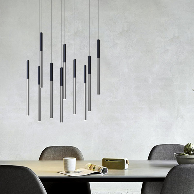 Baileyton 10 - Light Cluster Pendant, Black Top and Brushed Nickel