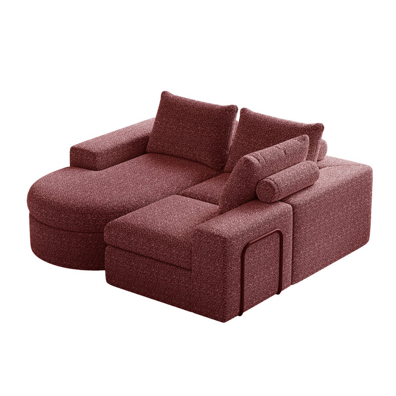 Canapé modulaire en chenille 2 pièces, Rouge