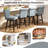 27" Swivel Bar Stools With Rubber Wood Legs Upholstered Linen Bar Chairs-977598743-977598740