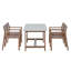 Ensemble de salle à manger d'extérieur en bois d'acacia massif 5 pièces, table rectangulaire 59 "avec trou pour parasol et 4 chaises ergonomiques-844763016