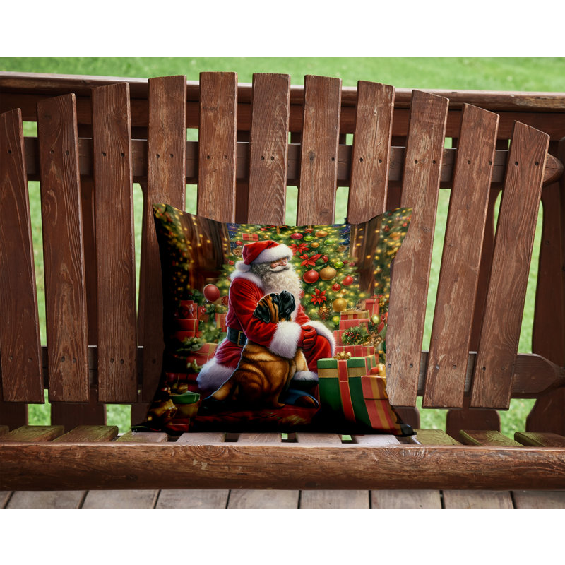Coussin Mastiff and Santa Claus, H 14 po x l 14 po