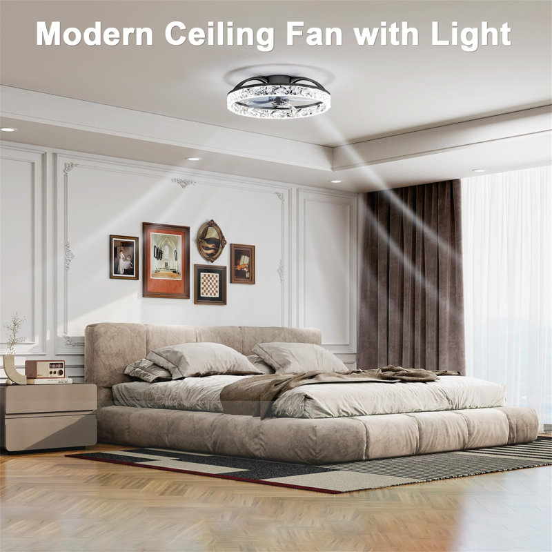 Ceiling Fan with LED Lights, Black